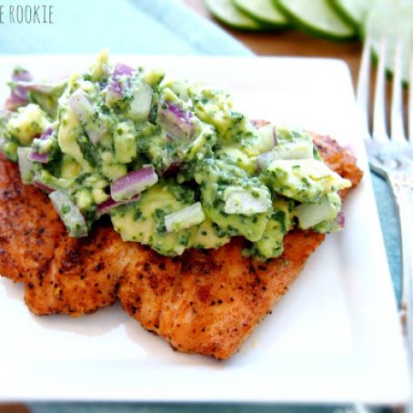 Grilled Salmon with Avocado Salsa