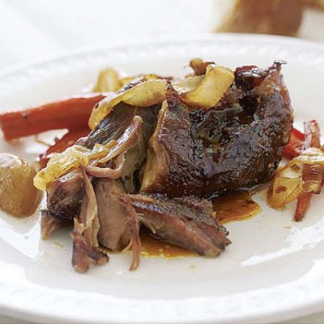 Slow-Roasted Pork Shoulder with Carrots, Onions, and Garlic