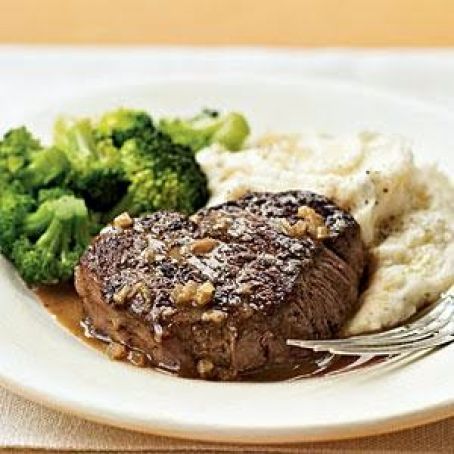 Brandy and Mustard-Glazed Tenderloin Steaks