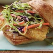 Cajun Fish Sandwiches with Crunchy  Slaw