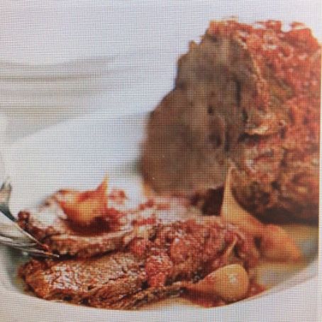 Beef: Slow Roasted Beef with Tomato Rosemary Gravy