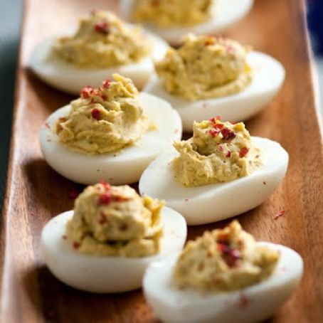 Four Pepper Deviled Eggs (Alton Brown)
