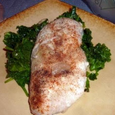 Chicken wth Lemon Garlic Greens