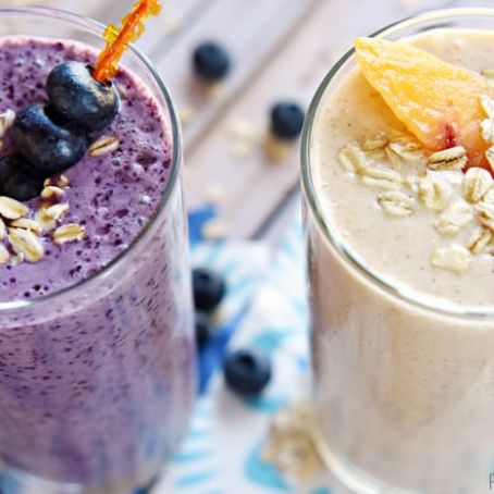 OATMEAL SMOOTHIE ~ BLUEBERRY MUFFIN & PEACH COBBLER FLAVORS