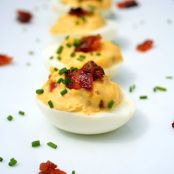 Candied Bacon Deviled Eggs