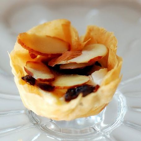 Brie Phyllo Cups with Honeyed Figs and Almonds