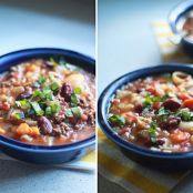 Slow Cooker Vegetarian Pasta e Fagioli Soup (with Optional Ground Beef)
