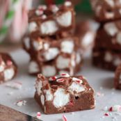 Candy Cane Marshmallow Fudge