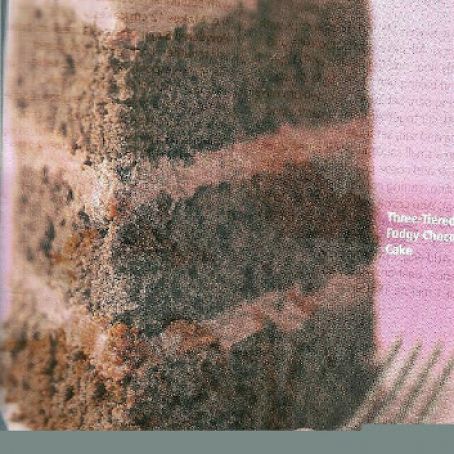 Three Tiered Fudgy Chocolate Cake