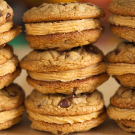 Chocolate Chip and Peanut Butter Mousse Sandwich Cookies