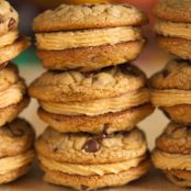 Chocolate Chip and Peanut Butter Mousse Sandwich Cookies