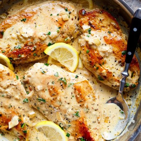 Lemon Chicken Scallopini with Lemon Garlic Cream Sauce