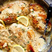 Lemon Chicken Scallopini with Lemon Garlic Cream Sauce