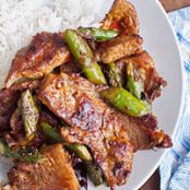 Pork and Asparagus with Chile-Garlic Sauce