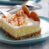 Layered Coconut Cream Cheesecake Bars