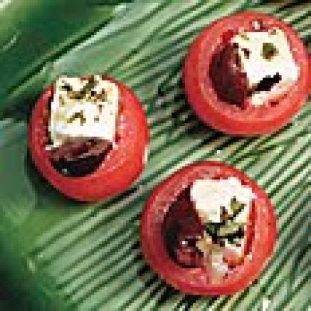 Cherry Tomatoes stuffed with Marinated Feta