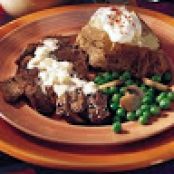 Grilled Peppered Steak with Brandy Cream Sauce