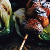 KEBABS w/MUSHROOMS & BOK CHOY