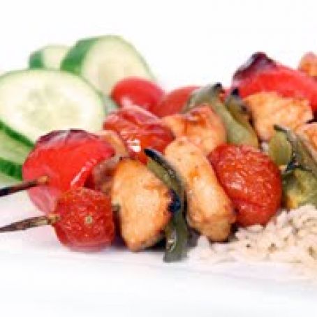 Mom-on-the-Go Chicken Kabobs with Brown Rice by the Deen Brothers