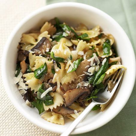 Farfalle with Mushrooms and Spinach