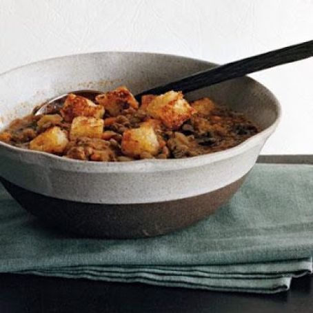 LENTILS w/ITALIAN SAUSAGE & ESCAROLE