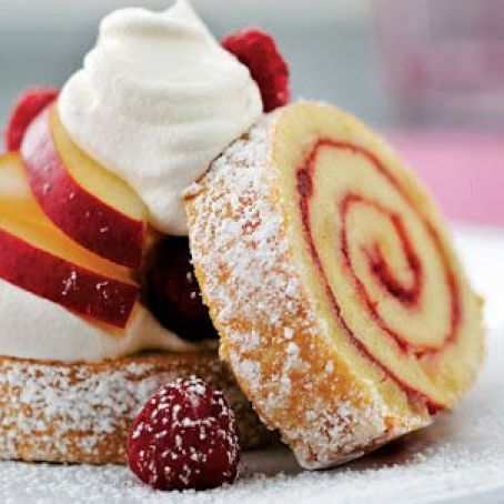 Pear-Raspberry Jelly Roll Shortcakes