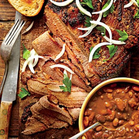 Slow-Cooker Cowboy Brisket and Beans