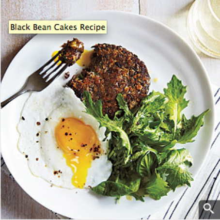 Black Bean Cakes with Eggs & Mixed Greens
