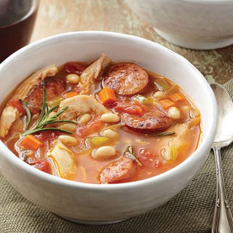 Chicken, Kielbasa & White Bean Soup