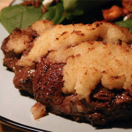 Horseradish-crusted strip steak