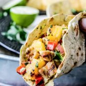 Chili Lime Chicken Tacos with Grilled Pineapple Salsa