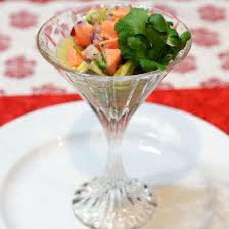 Salmon Ceviche with Tomatoes and Scallions