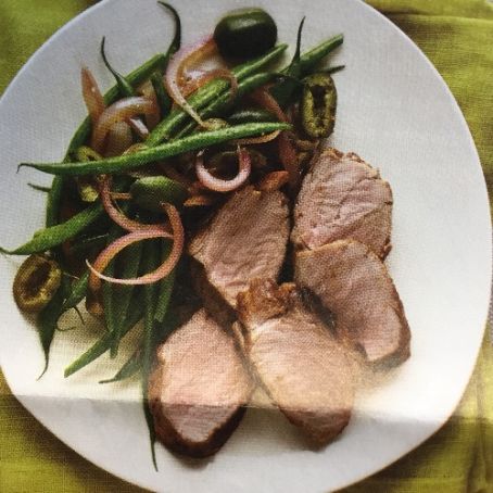 Spiced Tenderloin with Green Beans and Olives