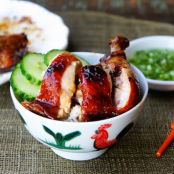 CHICKEN - Chinese Roasted Soy Sauce Chicken With Ginger and Scallion Sauce