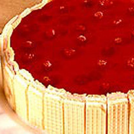 Raspberry Glazed Lemon Mousse Cake