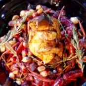 Vampire Chicken with Blood Braise (red wine & beet liquid)