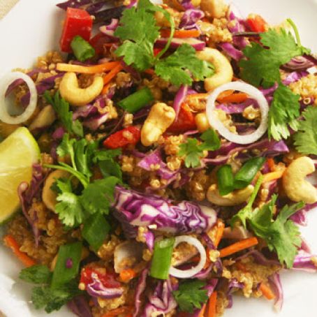 Thai Quinoa Salad with Ginger Cashew Dressing