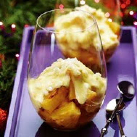 Pineapple Compote w/Ginger Wine Foam