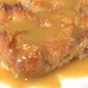 Bread Pudding - Sourdough bread pudding in butterscotch bourbon sauce