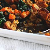Sweet Potato, Chipotle + Chard Cornbread Stuffing