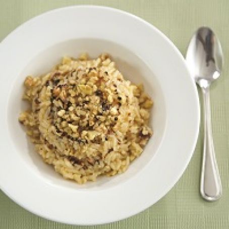Creamy Parmesan Risotto with Bacon and Walnuts