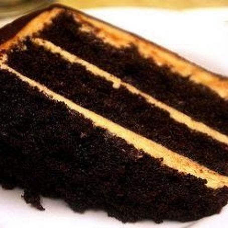 Dreamy peanut butter layer cake with chocolate frosting