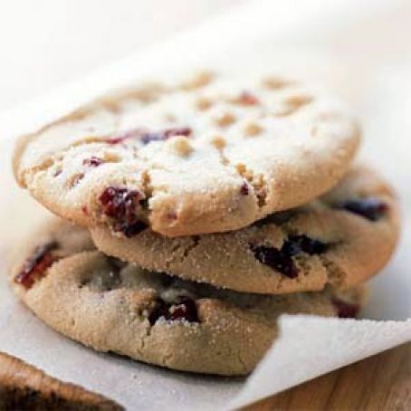 Macadamia Butter Cookies with Dried Cranberries (Cooking Light)