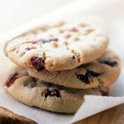 Macadamia Butter Cookies with Dried Cranberries (Cooking Light)