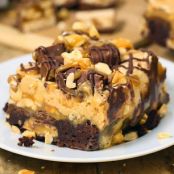 Outrageously Peanutty Snickers Brownies