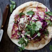 Spiced Lamb Patties with Nutty Garlic Sauce