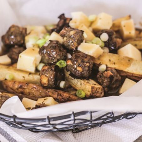 Meatball Poutine with Roth Grand Cru