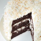 Chocolate Cake with Coconut Cream and Marshmallow Buttercream Frosting