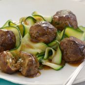 Moroccan Feta Meatballs with Ras El Hanout and Zucchini Noodles