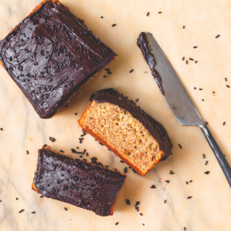 Two Serving Banana Cake with Chocolate Peanut Butter Frosting